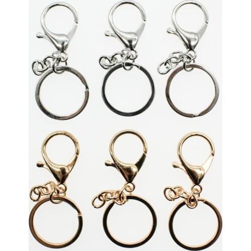 5PCS Fashion Gold Key Chains Ring Jewelry Making DIY Accessories Parts Bag Charms Car Keyring Keychain Trinket Wholesale