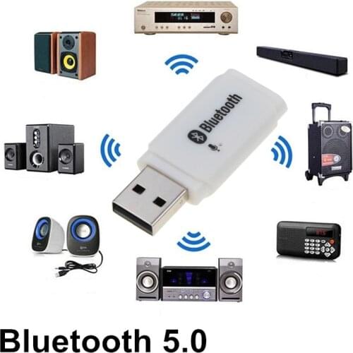 Handsfree Car kit USB Bluetooth Receiver Bluetooth 5.0 audio transmitter adapter for Car Speaker MP3 music player MIC for phone