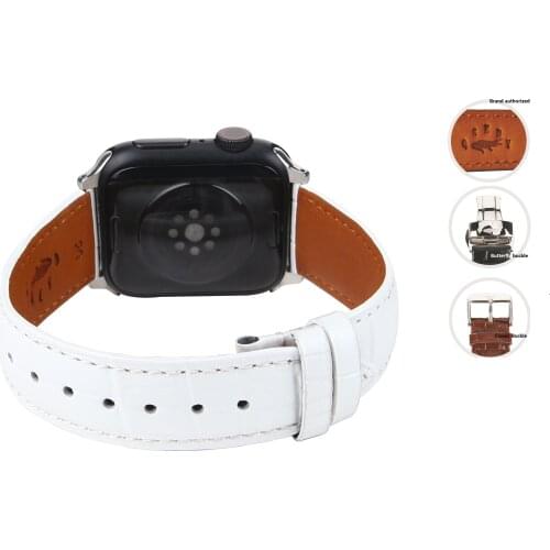 White Vintage Crocodile Leather Watch Band High Quality 12mm......24mm For Mens Women Suitable For Apple Watch With 38mm 42mm