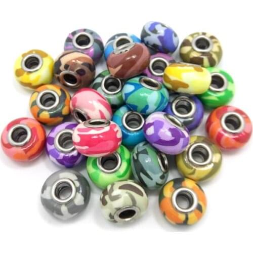 Free Shipping 50pcs 10x16mm Wholesale 2017 New Fashion Big Hole Clay mix style mix color Beads for Eurpean Bracelet jewelry DIY