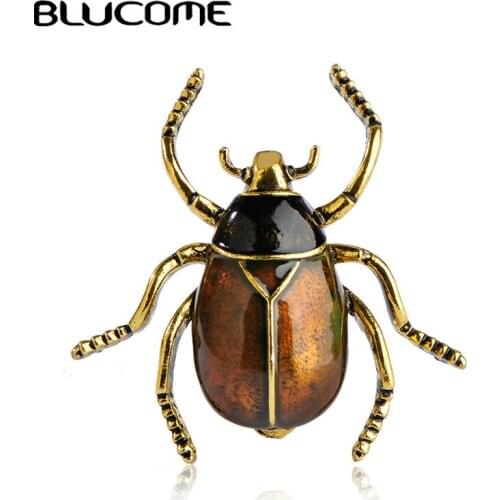 Blucome Purple Good Insect Cicada Brooches Enamel Gold-color Pins Mother Kids Gifts Jewelry Suit Collar Scarf Clips Accessories