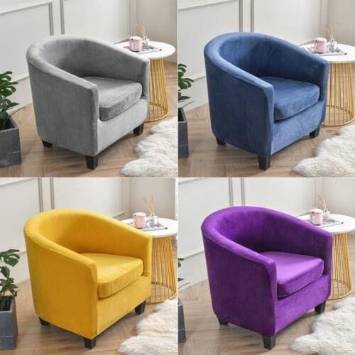 Nordic Tub Sofa Cover Velvet Club Armchair Cover Bar Club Sofa Slipcovers for Living Room Couch Cover With Seat Cushion Covers