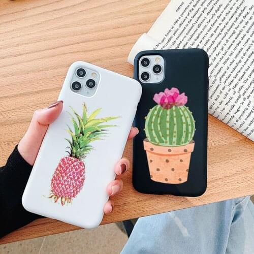 Cute Cactus Pineapple Potted Flower Case For OPPO Realme 5 Pro F5 Reno 3 2F A37 A33 A59 F11 R9 R9S PLUS A1k A5 2020 A39 A71 Caso