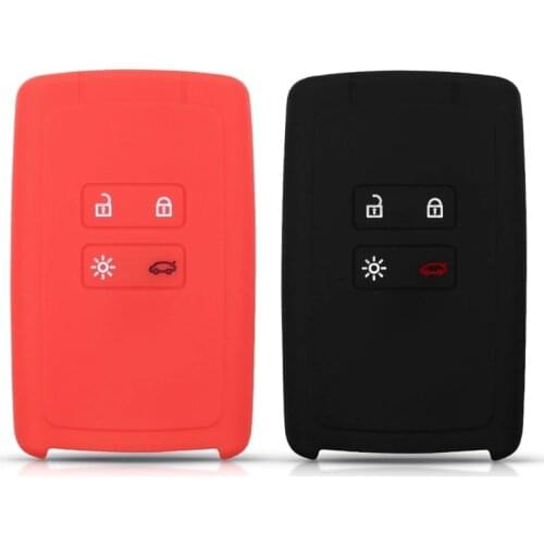4 Buttons Silicone Car Key Case Cover Holder Shell For Renault Kadjar Scenic Clio Logan Megane 2 3 Koleos Sandero Card