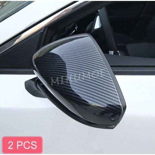 For Mazda 3 Sedan Hatchback 2019 2020 2021 Carbon Fiber Exterior Side Rear View Mirror Cover Cap Overlay