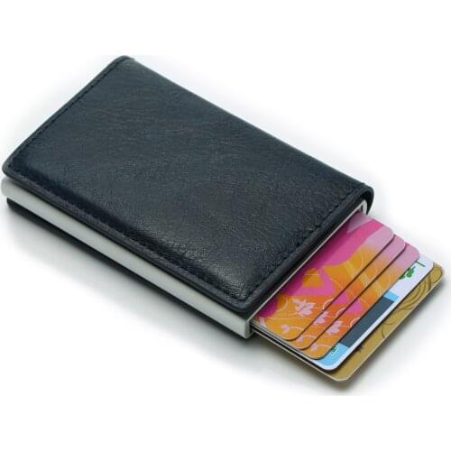 FARAGLIONI Dropshipping Carbon Fiber Card Holder Wallets Men Brand Rfid Black Magic Trifold Leather Slim Mini Wallet Small Money