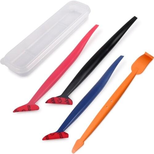 FOSHIO 4pcs Vinyl Wrap Microfiber Felt Squeegee Magnet Stick Scraper Kit Car Sticker Carbon Film Styling Tool Auto Wrapping Set