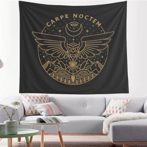 Viking Raven Tapestry Mysterious Viking Meditation Psychedelic Runes Art Wall Hanging Tapestries for Living Room Decor tapesrty