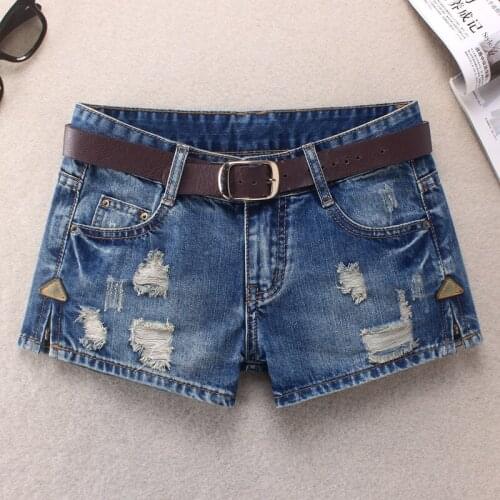 Hot Sale 2021 Summer Woman Sexy Ripped Hole Denim Shorts Womne Mid Waist Slim Shorts Jeans Plus Size 3XL