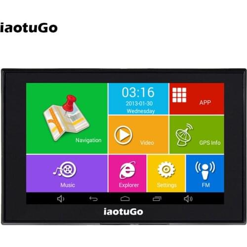 IaotuGo 5" Capacitive Android Car GPS Truck Navigator Android 4.4.2 Quad Core 1.3GHz,8G,WIFI,AV-IN,Bluetooth FM