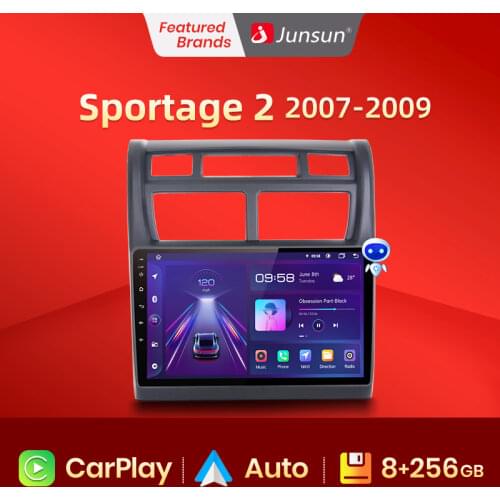 Junsun V1 Android 10.0 AI Voice Control Car Radio Multimedia For Kia Sportage 2 JE KM 2007-2012 Navigator GPS 2din autoradio