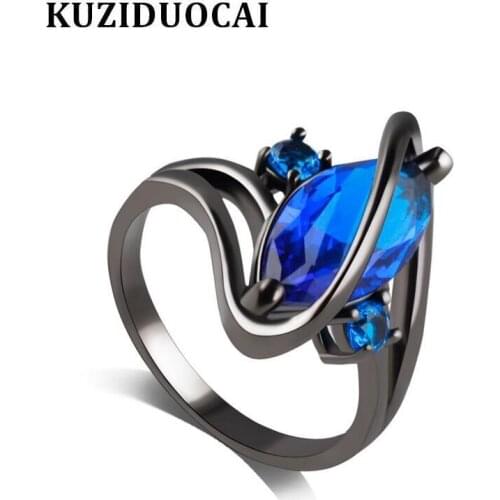 Kuziduocai New Fashion Jewelry Fire Ambition Flames Flying Zircon Wedding Rings For Women Gifts Anillo Anel Bague Punk R-512