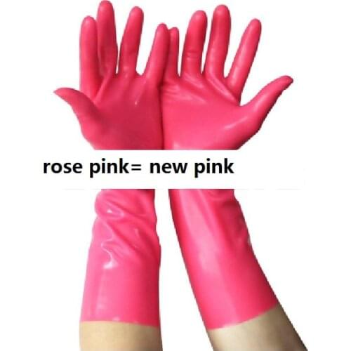 Latex fetish gloves short gloves pink blue black flesh transparent natural multi-color available