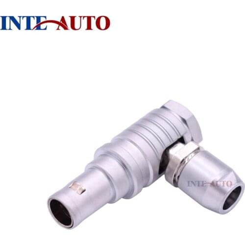 Elbow plug, Metal electronic self-latching connector,FTHG.1B.310,M12 size,1B series,10 Pins,no sleeve