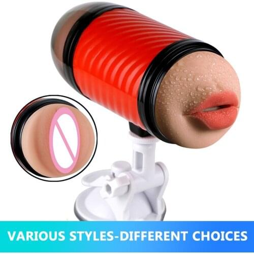 Hot Selling Double-headed Jet Cup Vibrating Blowjob Double-hole Masturbator Adult Erotic Sex Products Pussy Juguetes Sexuales