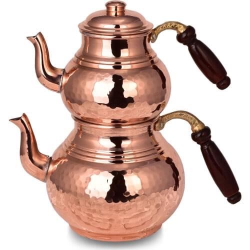 HANDMADE COPPER CLASSIC TEAPOT MIDDLE HAND TATTOO RED