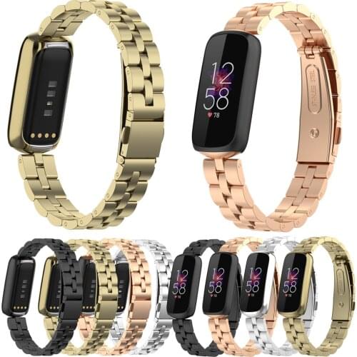 2021 Fashion Metal Bracelet Band For Fitbit Luxe Smart Watch Belt Replacement Correa Stainless Steel Watch Strap For Fitbit luxe