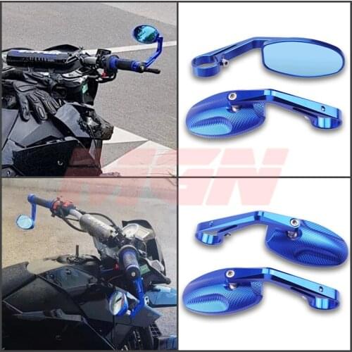 Motorcycle Universal CNC Aluminum Rear View 3" Handle Bar End 7/8" Mirrors for Kawasaki Yamaha Honda Suzuki Motorcycle Chopper