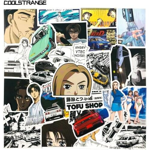 10/30/50Pcs Initial D Stickers Japanese Anime For Gifts Toys DIY Decals Stickers to Laptop Phone Suitcase Guitar Fridge Car