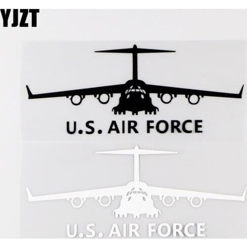 YJZT 16X6.4CM U.S.AIR FORCE Aircraft Personality Car Stickers Vinyl Decals Black / Silver 10A-0009