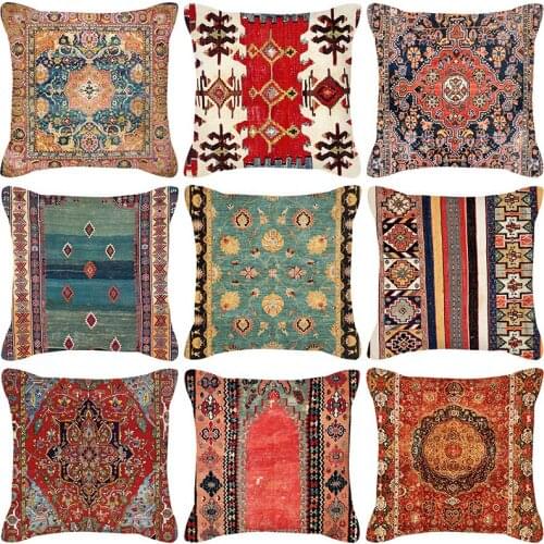 Nordic Folk Style Print Pillowcase Cushion Cover 45*45 Sofa Cushions Pillow Cases Cotton Linen Home Decor Pillow Covers KD-0684