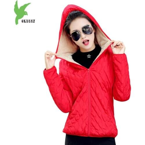 NEW Autumn Winter Jacket Women Flocking lambswool Coat Hoodie Warm Top Short Small jackets Plus size Students Sotton Parkas 1984