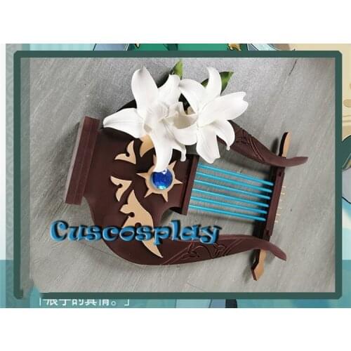 NEW Game Genshin Impact Venti Cosplay Prop PVC Harp Halloween Carnival Custom Hand Made Props Cosplay Photography Accessories