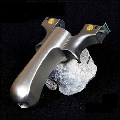 Professional Outdoor Slingshot Flat Rubber Band High Precision Shooting Slingshot Catapult \\Titanium alloy + aviation aluminum