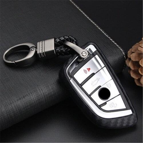Peacekey carbon silicone Car Key Fob Case cover for BMW X1 X5 X6 F15 F16 F48 Motors Car Parts Fob Holder keychain