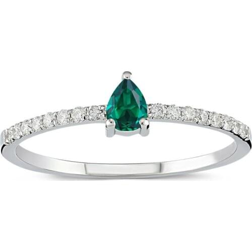 Symbol Gold 0.33 Carat Diamond Emerald Ring Baguette Chic Jewelry LoverRings Engagement Anniversary Wedding For Women