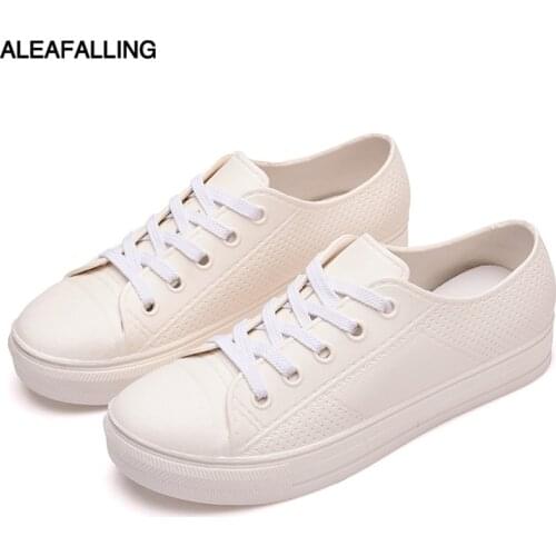 Fashion Rain Boots Women Low To Help Waterproof White Shoes Non-slip Plastic Four Seasons Students Shoes Casual Two Water Shoes