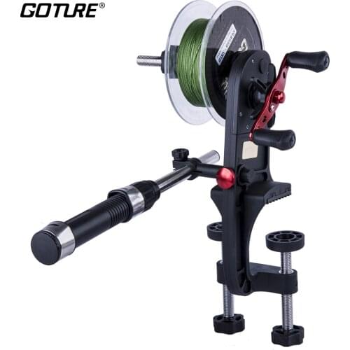 Goture High Speed Fishing Line Winder Two-Point Fixed Base Reel Spool Spooler System for Spinning/Baitcasting Fishing Reel