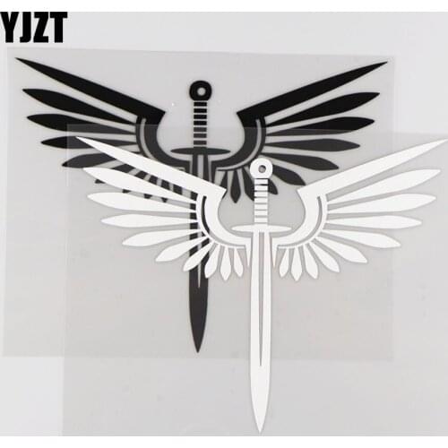 YJZT 18CM*14CM Sword Weapon Pattern Creative Car Sticker Vinyl Decal Decoration 1A-0273