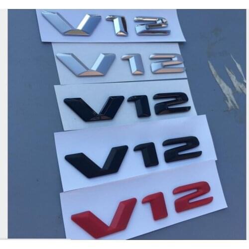 Chrome Matt Gloss Black V12 V 12 Letters Fender Badges Emblems Emblem Badge for Mercedes Benz MAYBACH S500L S600L S560 S63 AMG