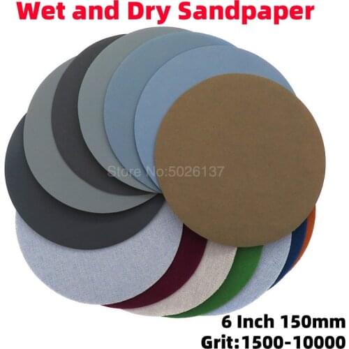 1PCS 6-INCH 150MM Wet Dry Flocking Disc Water Sand Back Velvet Sponge Sandpaper Brushed Sanding Paper Polishing Grinding Discs
