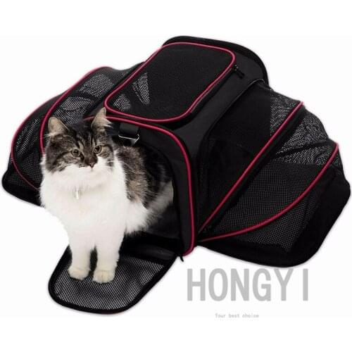 1 piece expandable soft pet dog carrier cat carrier outdoor car travel accessories dog portable folding breathable bag