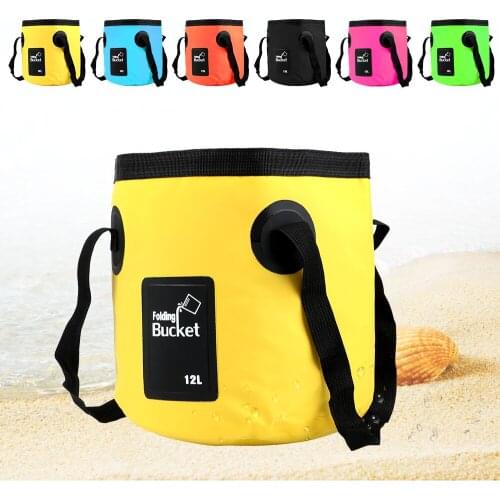 12L Waterproof Folding Bucket Car Wash Bucket Multifunction Bowl Sink Washing Bag Portable Outdoor Travel Foldable Water Bucket