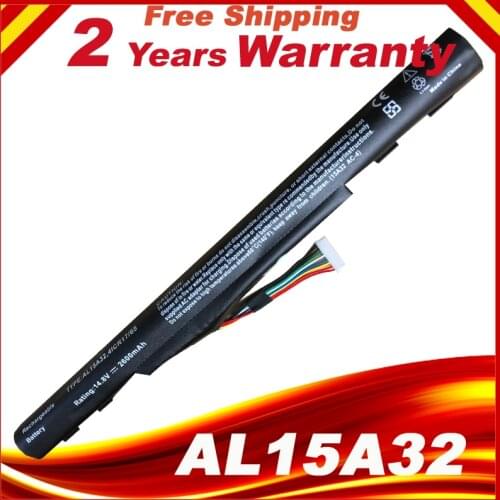 14.8V Laptop Battery For Acer AL15A32 For ACER Aspire V3-574G E5-473G E5-573G F5-572G 2600mAh