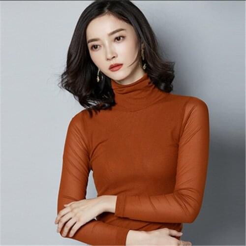 2018 High Quality Fashion Spring Autumn Winter Sweater Women Turtleneck Pullovers Fashion Pure color knitting Sweaters PZ962
