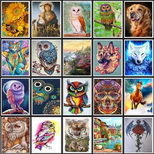 5D diamond painted full diamond animal round diamond mosaic pattern home decoration DIY handmade