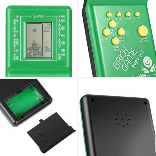 6pcs/lot Classic Handheld Game Machine Tetris Brick Game Kids Game Machine Toy with Game Music Playback