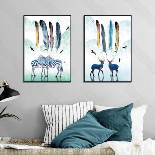 Atmospheric Art Abstract Animal Silhouette Pattern Decorative Painting 3D Stereo Wall Sticker Bedroom Dormitory Poster