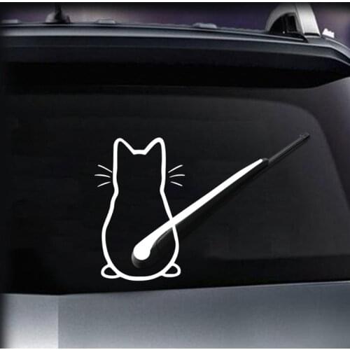 K1KE Car Auto Body Sticker Funny Cat Tail Rear Windshield Window Wiper Self-adhesive Side Truck Vinyl Graphics Decals