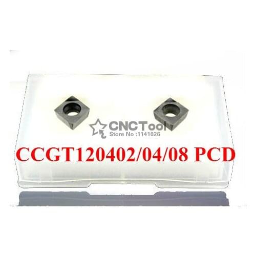 Free shipping 2PCS CCGT120402/ CCGT120404 / CCGT120408 PCD Inserts , CNC PCD Diamond insert For Lathe Tools Inserts For SCLCR