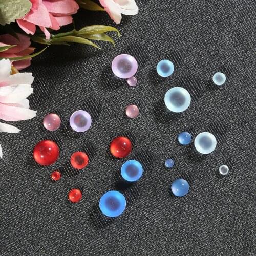 4/6/8/10/12mm 20-50pcs Resin Cat Eye Beads Round Flat Back Clear Cabochons Dome Cameo For Jewelry Making DIY Blank Base Findings