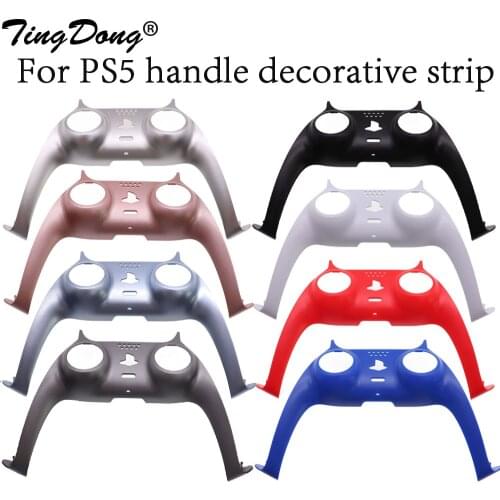 Controller Handle Front Middle Housing Shell for Sony PS5 Gamepad Decorative Strip Skin Case Cover Face-plate Replacement