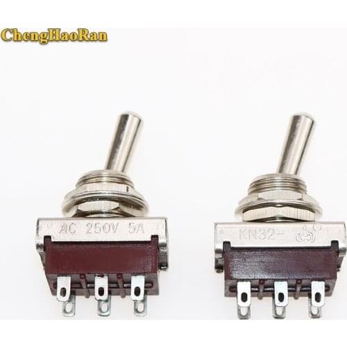 ChengHaoRan 1pcs KN32 toggle switch and rocker switch ON-ON 6 pin 2 way DPDT 5A AC 250V