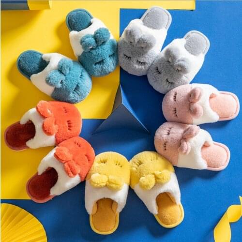 2020 Childrens cotton slippers autumn winter female baby princess cartoon cute antiskid baby boy indoor thermal slippers
