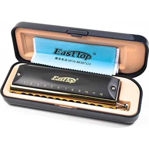 EASTTOP Harmonica 12 Hole /48 Tone Chromatic Professional Wind Musical Instruments Mouth Organ C Key Kids Adults Gifts