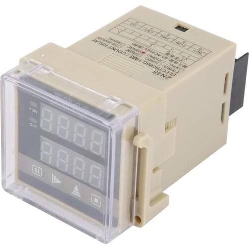 ZN48 Digital Time Relay Counter Multifunction Rotating Speed Frequency Meter AC220V Digital Timer Relay